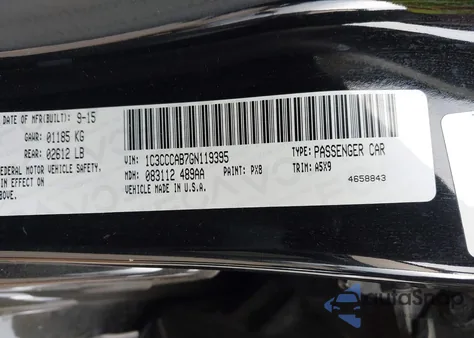 2016 Chrysler 200 Limited z USA, uszkodzony, nr VIN 1C3CCCAB7GN119395